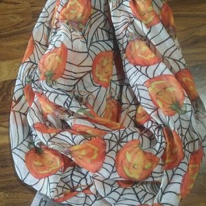 Pumpkin Spiderweb Scarf